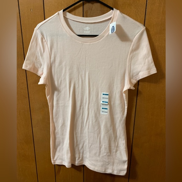 NWT Old Navy Fitted T-shirt Tee Short Sleeve Tee Top Pink Sz L - Picture 1 of 9